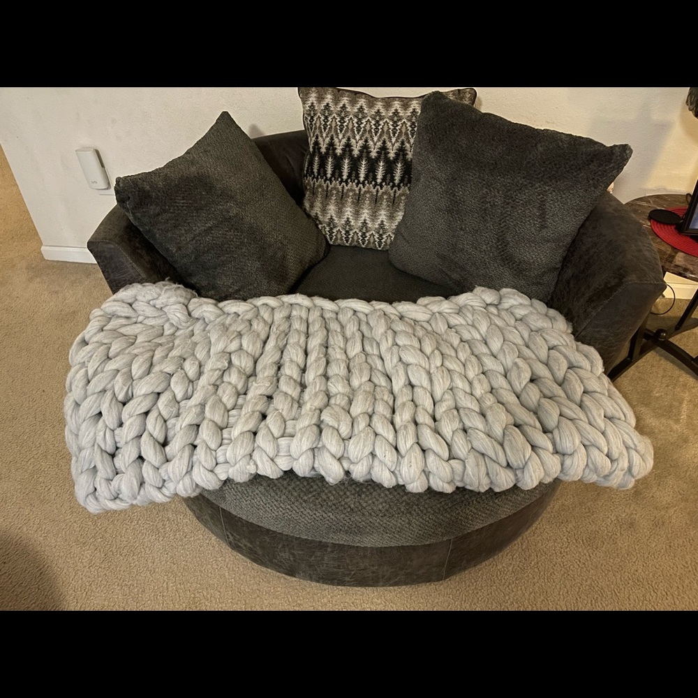 Beautiful Hand made braided wool blanket.